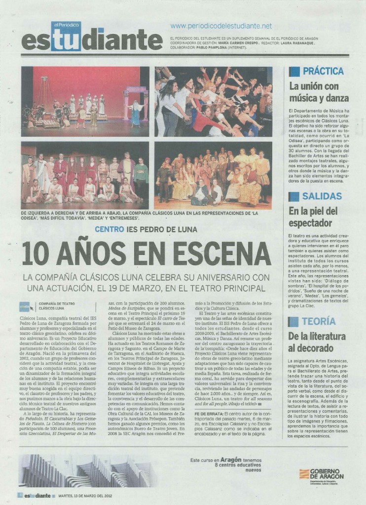 Clasicos Luna 10-años IES Pedro de Luna PdeE-516 PdeA