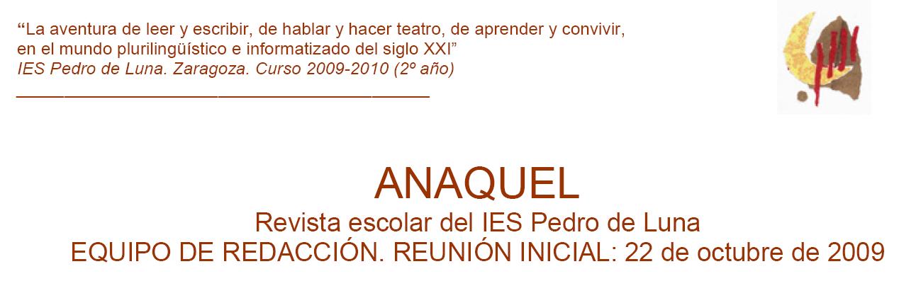 anaquel la revista del Instituto inicio curso 09 10